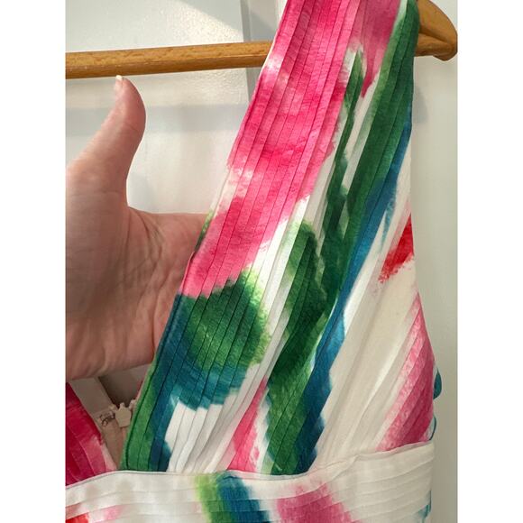 PatBO NWT Allegro Deep V-Neck Floral Chiffon Maxi Dress Size 2 Multicolor Print - Picture 9 of 11